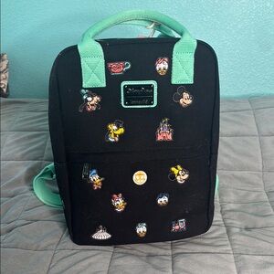 Loungefly Disney Parks 2024 Mickey and Friends Castle Canvas backpack